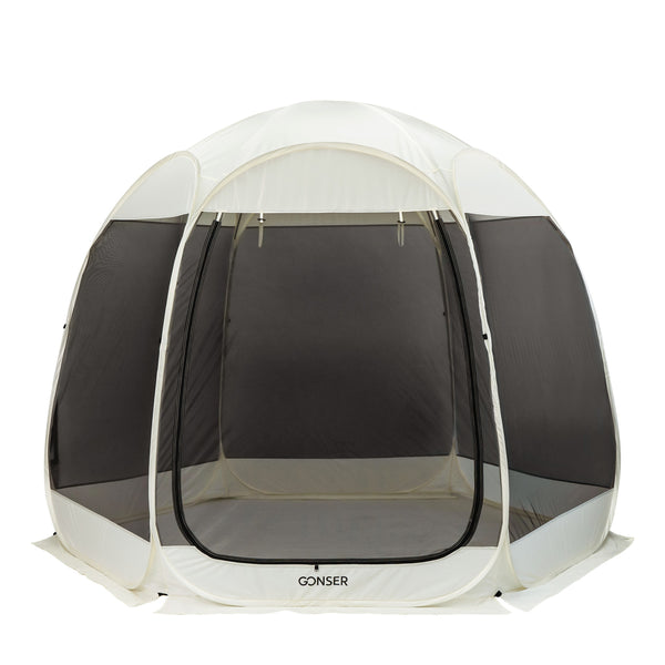 Pop-Up Pavillon LED 4-6 Personen 3 x 2 m transparent/schwarz