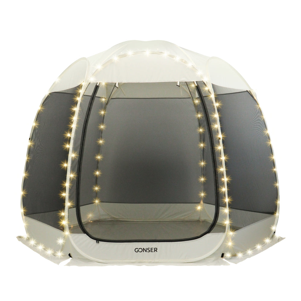 Padiglione Pop-Up LED 4-6 Persone 3 x 2 m Trasparente/Nero