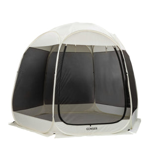 Pop-Up Pavillon LED 4-6 Personen 3 x 2 m transparent/schwarz