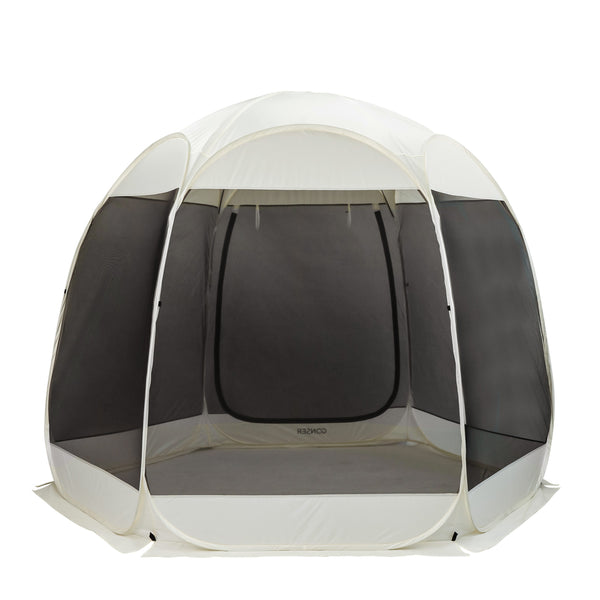 Pop-Up Pavillon LED 4-6 Personen 3 x 2 m transparent/schwarz