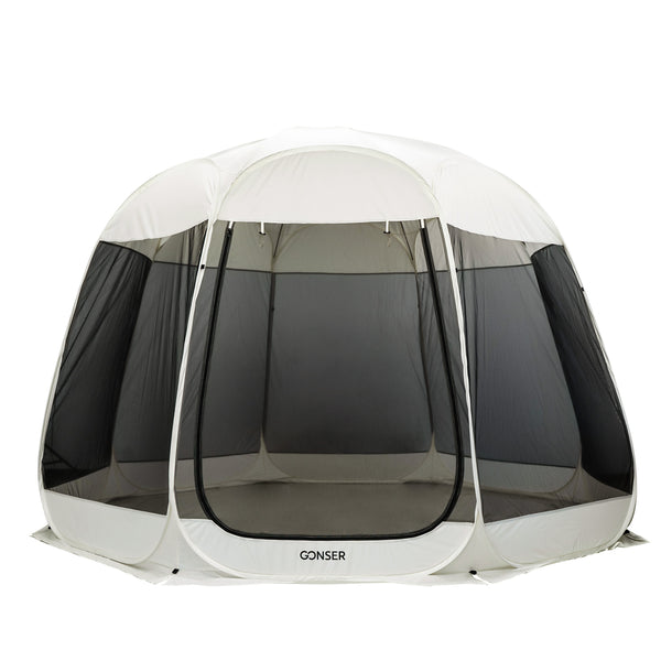 Pop-Up Pavillon LED 8-10 Personen 4 x 3 m transparent/schwarz