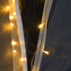 Pop-Up Pavillon LED 8-10 Personen 4 x 3 m transparent/schwarz
