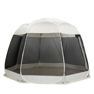 Pop-Up Pavillon LED 8-10 Personen 4 x 3 m transparent/schwarz