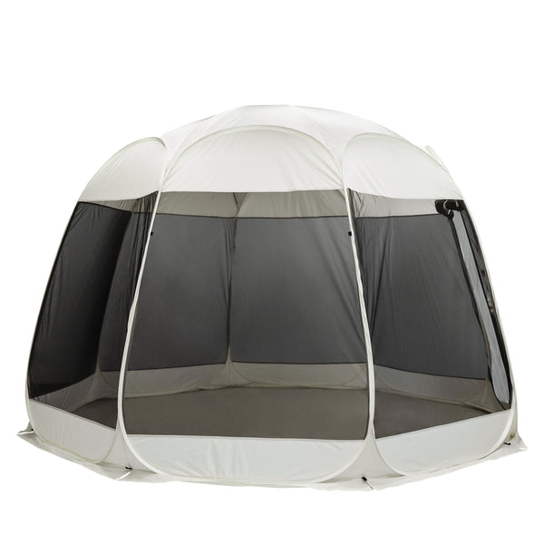 Pop-Up Pavillon LED 8-10 Personen 4 x 3 m transparent/schwarz