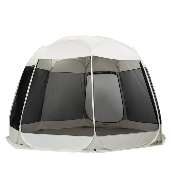 Pop-Up Pavillon LED 8-10 Personen 4 x 3 m transparent/schwarz
