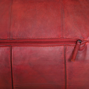 Pouf Leder BAYDA rot