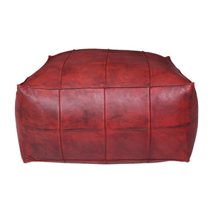 Pouf Leder BAYDA rot