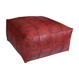 Pouf Leder BAYDA rot