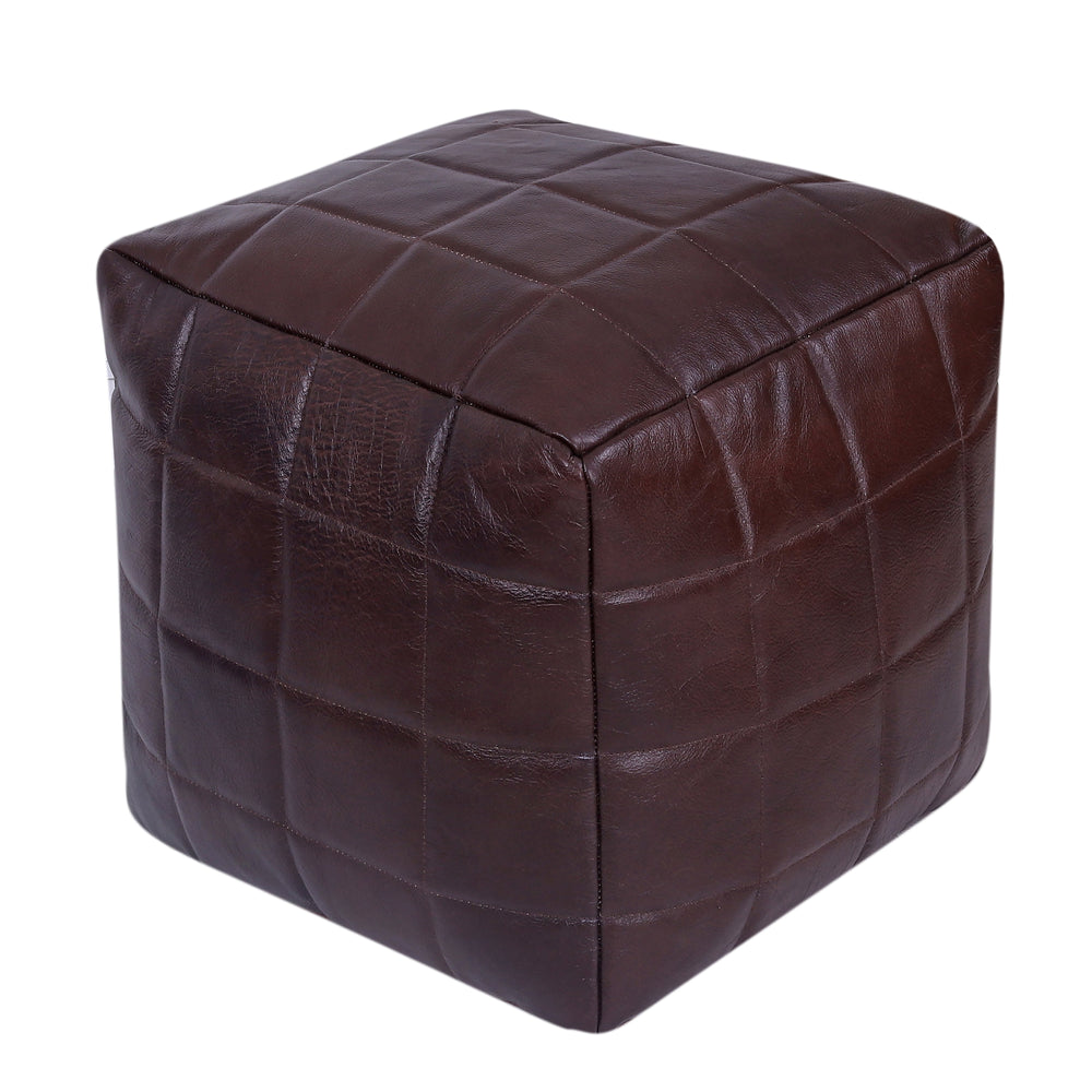 Pouf in pelle MASKAT marrone