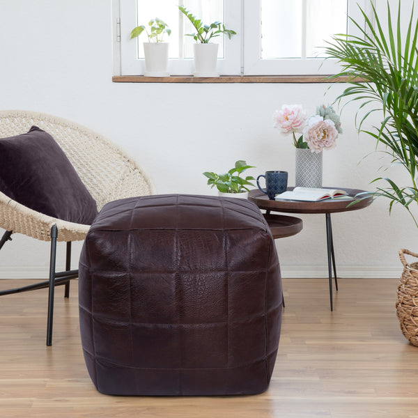 Pouf Leder MASKAT braun