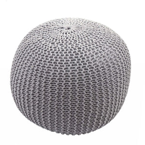 Pouf Sitzhocker 40x50cm Strickhocker grau