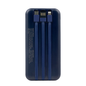 Powerbank 10'000 mAh mit 3 integrierten Kabeln