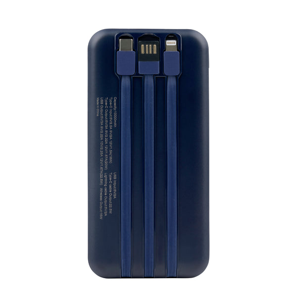 Powerbank 10'000 mAh mit 3 integrierten Kabeln