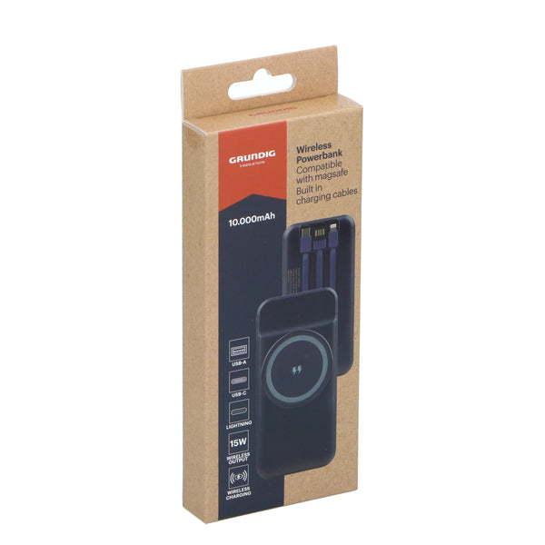 Powerbank 10'000 mAh mit 3 integrierten Kabeln