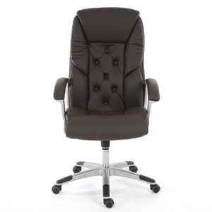 Profi-Bürostuhl XXL Chefsessel 150kg belastbar Kunstleder braun