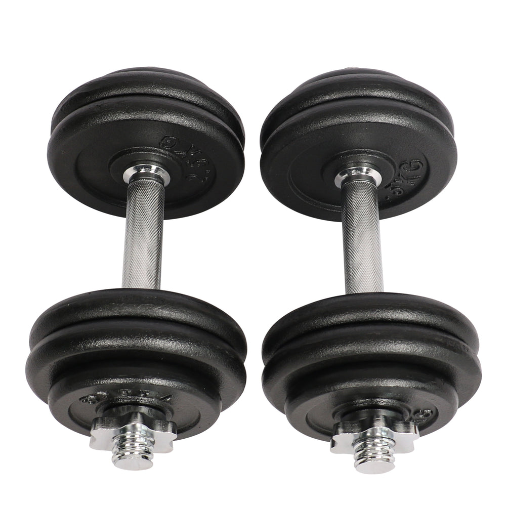 Professional dumbbell set made of high-quality cast iron, 2 x 15 kg