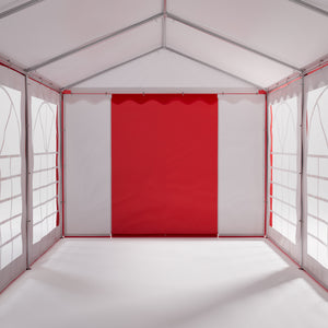 Profi PVC Partyzelt 3x6m rot/weiss