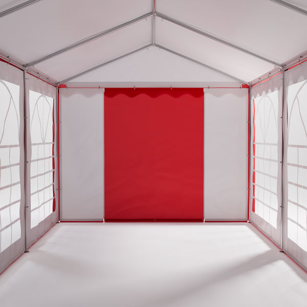 Profi PVC Partyzelt 3x6m rot/weiss