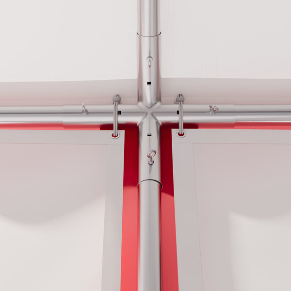 Profi PVC Partyzelt 3x6m rot/weiss