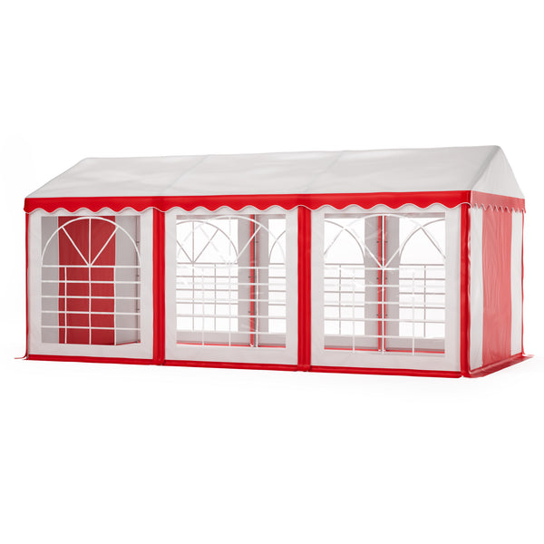 Profi PVC Partyzelt 3x6m rot/weiss
