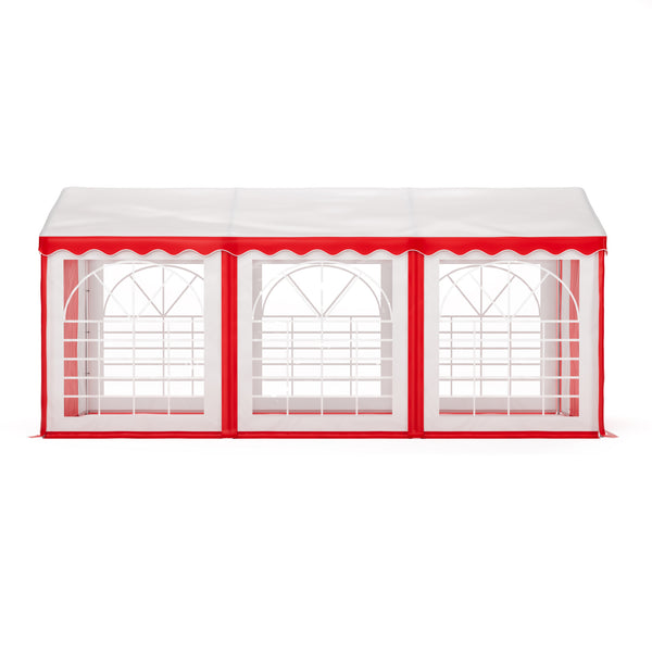 Profi PVC Partyzelt 3x6m rot/weiss