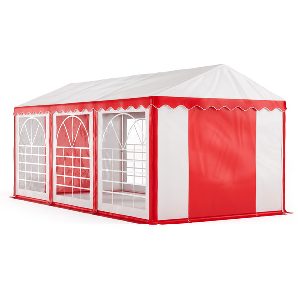 Profi PVC Partyzelt 3x6m rot/weiss