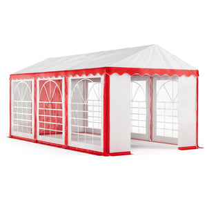 Profi PVC Partyzelt 3x6m rot/weiss