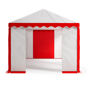 Profi PVC Partyzelt 3x6m rot/weiss
