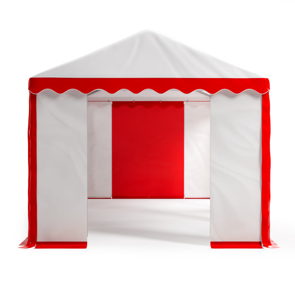 Profi PVC Partyzelt 3x6m rot/weiss