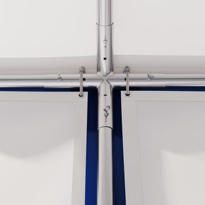 Profi PVC Partyzelt 4x8m, blau/weiss