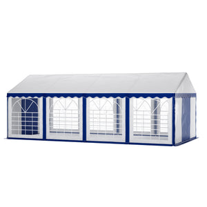Profi PVC Partyzelt 4x8m, blau/weiss