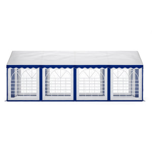 Profi PVC Partyzelt 4x8m, blau/weiss
