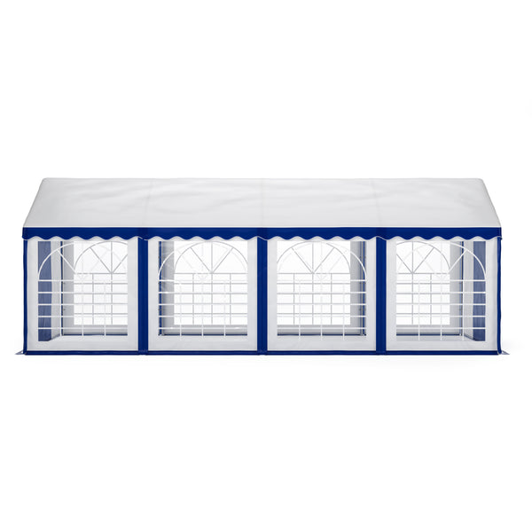 Profi PVC Partyzelt 4x8m, blau/weiss