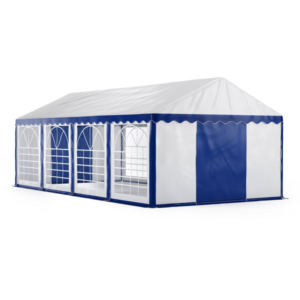 Profi PVC Partyzelt 4x8m, blau/weiss
