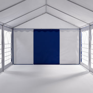 Profi PVC Partyzelt 4x8m, blau/weiss