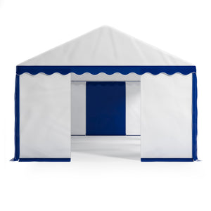 Profi PVC Partyzelt 4x8m, blau/weiss