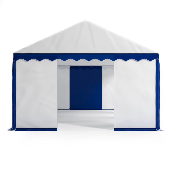 Profi PVC Partyzelt 4x8m, blau/weiss
