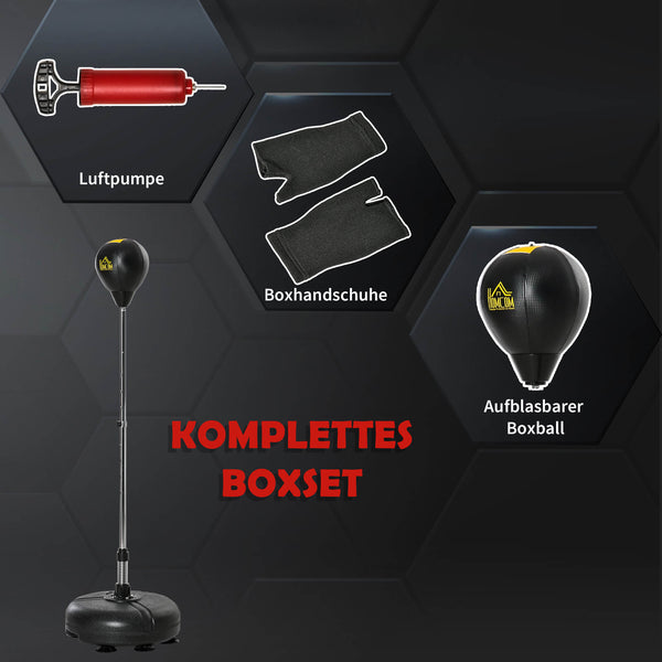 Punchingball Set höhenverstellbar mit 1 Paar Handschuhe 133-151 cm