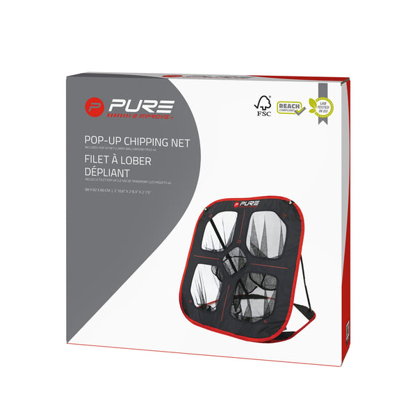 Pure2Improve Golf Pop-Up Chipping Netz 88 x 82 x 80 cm schwarz/rot