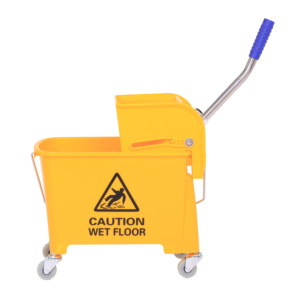 Cleaning bucket, cleaning trolley, wheeled bucket with wringing device, 20 L