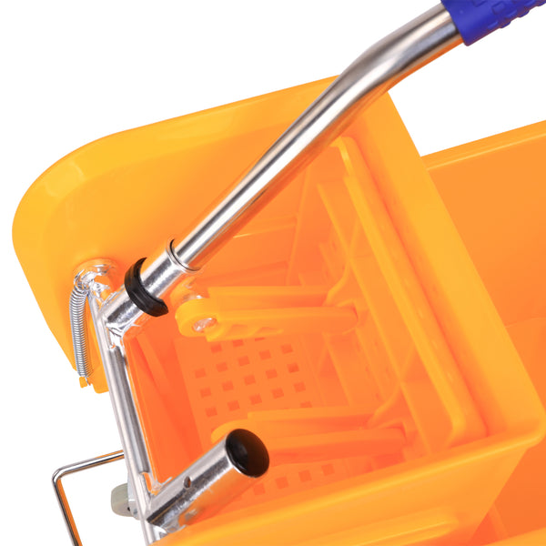 Cleaning bucket, cleaning trolley, wheeled bucket with wringing device, 20 L