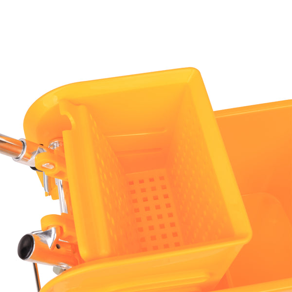Cleaning bucket, cleaning trolley, wheeled bucket with wringing device, 20 L
