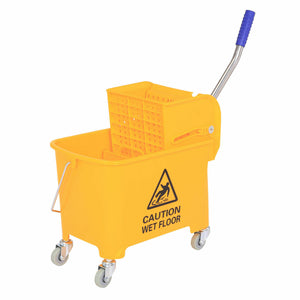 Cleaning bucket, cleaning trolley, wheeled bucket with wringing device, 20 L