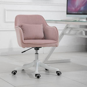 Bürostuhl mit Vibrationsfunktion USB-Schrittstelle Massagefunktion Lendenkissen höhenverstellbar Rosa