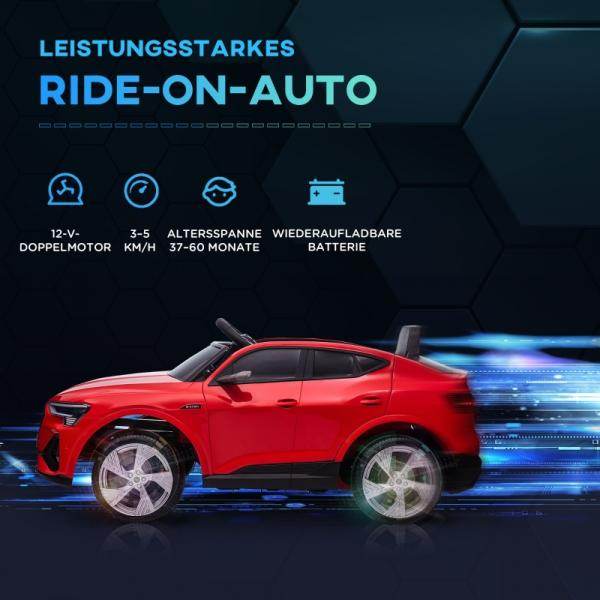 Kinder-Elektroauto, bis 5 km/h, mit Sicherheitsgurt, Fernbedienung Musikfunktion, rot