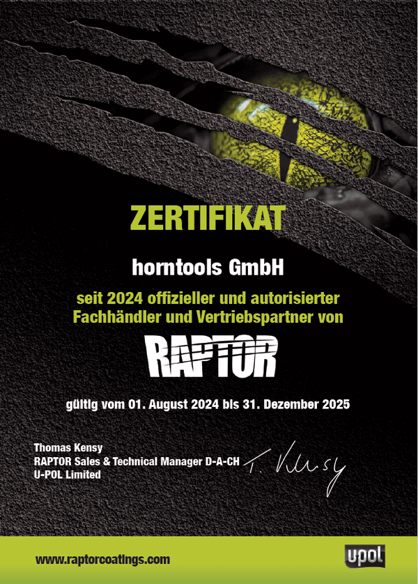 RAPTOR Lack Schwarz - 4 Flaschen (Beschichtung & Härter)