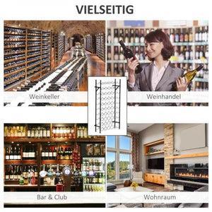 Weinregal Flaschenregal für 60 Flaschen Metall Schwarz