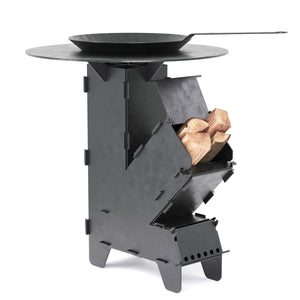 Réchaud Rocket avec plaque de cuisson et poêle 36 x 14 x 57 cm