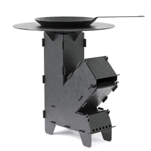Réchaud Rocket avec plaque de cuisson et poêle 36 x 14 x 57 cm