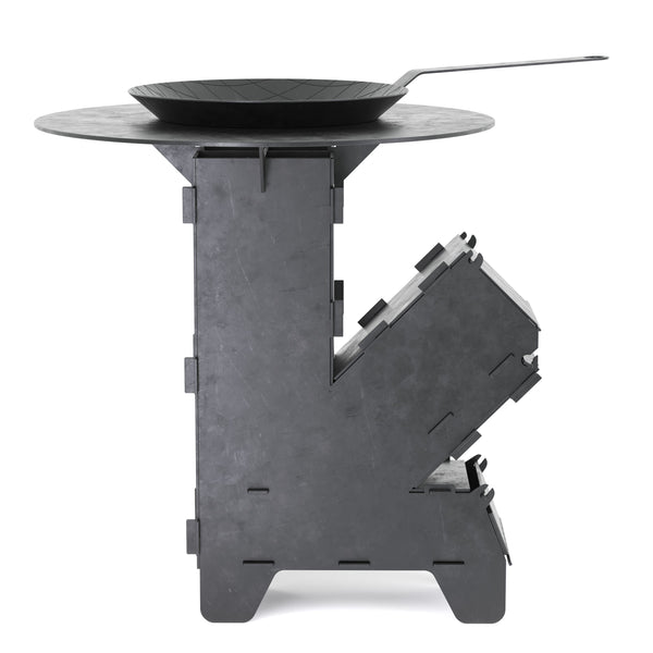Réchaud Rocket avec plaque de cuisson et poêle 36 x 14 x 57 cm